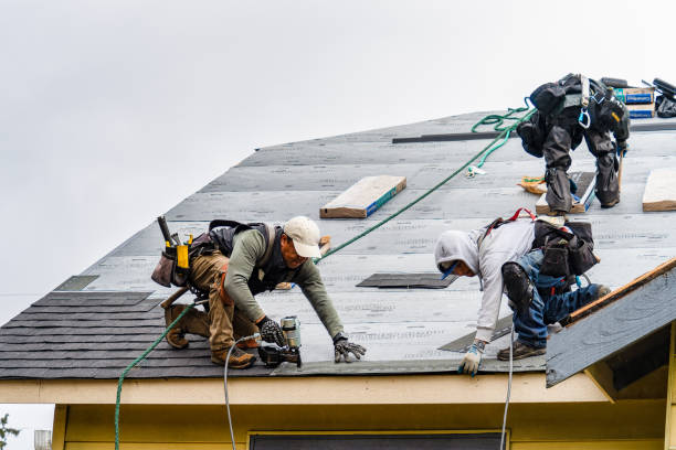 Professional Roofing technician working in Newtonville, MA